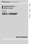 Pioneer DEH-1900MP User's Manual