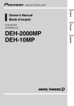 Pioneer DEH-10MP User's Manual