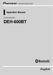 Pioneer DEH-600BT User's Manual