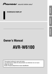 Pioneer AVR-W6100 User's Manual
