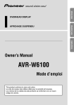 Pioneer AVR-W6100 User's Manual