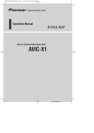 Pioneer AVIC X1 Operation Manual