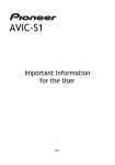 Pioneer AVIC S1 Operation Manual