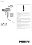 Philips Hairdyer HP4990 User's Manual