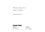 Phase One H 5 User's Manual
