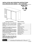 Perlick Back Bar Cabinet BSDZ User's Manual