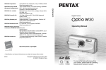 Pentax Optio W30 User's Manual