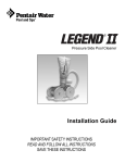 Pentair Pressure Side Pool Cleaner Legend II User's Manual