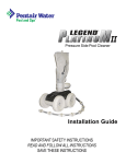 Pentair Legend Platinum II User's Manual