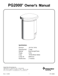 Pentair Illuminator PG2000 User's Manual