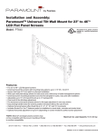 Peerless Industries PARAMOUNT PT640 User's Manual