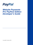 PayPal Website Payments Pro - 2009 Payflow Edition Developer's Guide