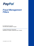 PayPal Fraud Management Filters - 2009 User Guide