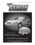 Paxton Automotive Automobile Parts 1300001 User's Manual