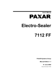 Paxar Car Seat electro-sealer User's Manual