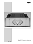 Pass Labs XA60.5 User's Manual