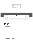 Parasound HALO P 7 User's Manual