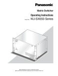 Panasonic WJ-SX650 Operating Instructions