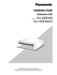 Panasonic WJ-HDE400 Installation Guide