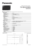 Panasonic TH-85VX200U Specification Sheet