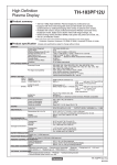 Panasonic TH-103PF12U Specification Sheet