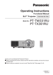 Panasonic PT-TW240U Operating Instructions