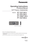 Panasonic PT-DZ13KU Operating Instructions