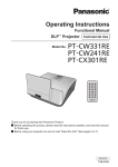 Panasonic PT-CW331RU Operating Manual