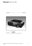 Panasonic PT-AE8000U Specification Sheet