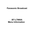 Panasonic BT-LH900A Menu Information