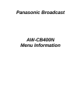 Panasonic AW-CB400N Menu Information