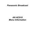 Panasonic AK-HC910 Menu Information