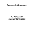 Panasonic AJ-HDC27H Menu Information