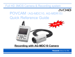 Panasonic AG-MDC10 Reference Guide