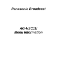 Panasonic AG-HSC1U Menu Information