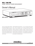 Panamax 7500-PRO User's Manual