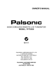Palsonic TFTV930 User's Manual
