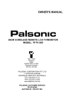 Palsonic TFTV380 User's Manual