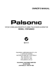 Palsonic PDP4290HD User's Manual