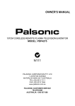 Palsonic PDP4275 User's Manual