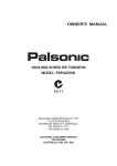 Palsonic PDP4225HD User's Manual