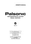 Palsonic HDSTB100 User's Manual