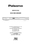 Palsonic DVD R 212 User's Manual