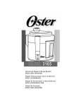 Oster 3165 User's Manual