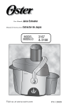 Oster 003167-000-000 - Juice Extractor Instruction Manual