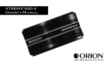 Orion Car Audio XTREME 600.4 User's Manual