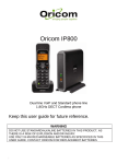 Oricom IP800 User's Manual