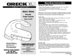 Oreck XJ-350 User's Manual