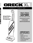 Oreck U3720H User's Manual