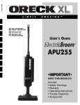 Oreck APU255 User's Manual